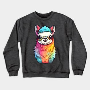 Colorful Rainbow Llama Crewneck Sweatshirt